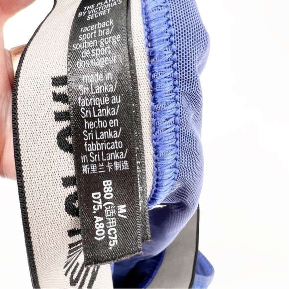 ✅ Victoria's Secret The Player Racerback Sport Bra Size MEDIUM Purple Blue - Picture 5 of 7